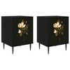 vidaXL Bedside Cabinet BREMEN 2 pcs Black Oak 36 x 33 x 51 cm