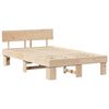 vidaXL Bed Frame with Headboard Natural 120 x 190 cm Solid Pine Wood