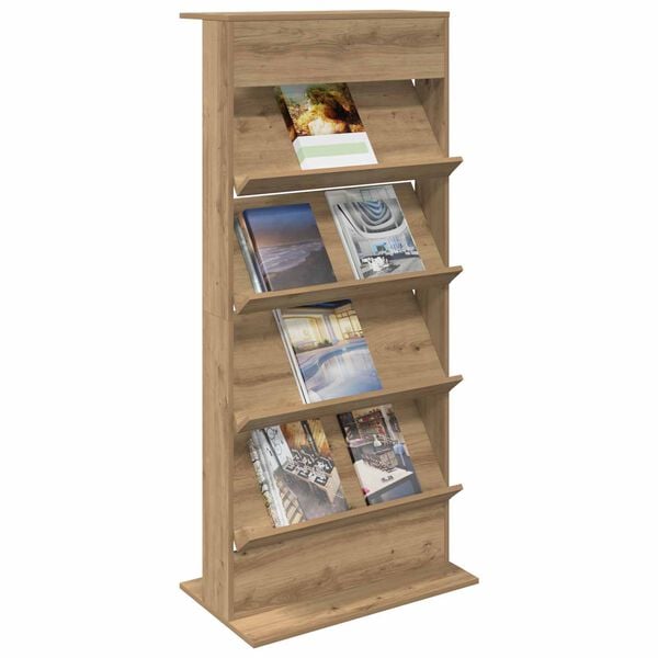 vidaXL Magazine Rack Artisan Oak 70 x 41 x 156 cm Engineered Wood