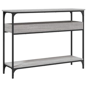 vidaXL Console Table with Shelf Grey Sonoma 100x29x75cm Engineered Wood