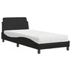 vidaXL Bed with Mattress "Dover" Black Single Faux Leather
