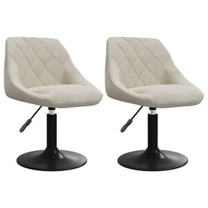 vidaXL Swivel Dining Chairs 2 pcs Cream Velvet