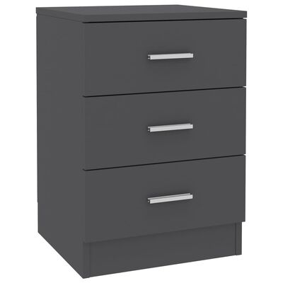vidaXL Bedside Cabinet Grey 38x35x56 cm Engineered Wood