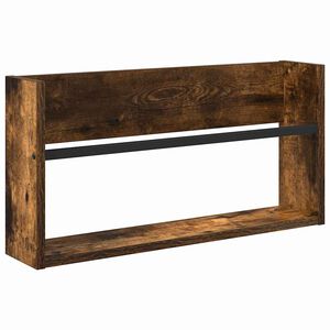 vidaXL Magazine Rack Smoked Oak 60 x 12 x 30 cm Engineered Wood
