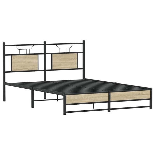 vidaXL Bed Frame without Mattress Sonoma Oak 150x200 cm King Size Engineered Wood