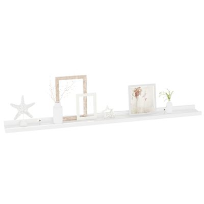 vidaXL Wall Shelves 4 pcs High Gloss White 100x9x3 cm
