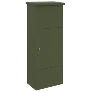 vidaXL Parcel Drop Box Olive green 44.5 x 29 x 110.5 cm Steel