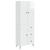 vidaXL Cabinet Set 2 pcs High Gloss White Engineered Wood