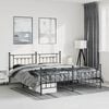 vidaXL Metal Bed Frame without Mattress with Footboard Black 183x213cm