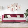 vidaXL Corner Bed Frame with Headboard Wine Red 90 cm x 200 cm Velvet