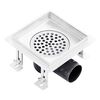 vidaXL Shower Drain With 2-in-1 Flat and Tile Insert Cover 15x15 cm Stainless Steel