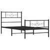 vidaXL Metal Bed Frame without Mattress with Footboard Black 90x200cm