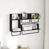vidaXL Wall Shelf Set 4 pcs Black Oak 65 x 25 x 30 cm Engineered Wood