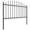 vidaXL Garden Fence with Spear Top Steel 1070x150 cm Black