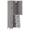 vidaXL Highboard Grey Sonoma 69.5x34x180 cm Engineered Wood
