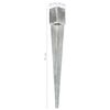 vidaXL Ground Spikes 2 pcs Silver 10x10x91 cm Galvanised Steel
