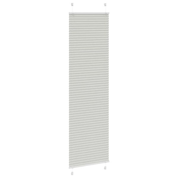 vidaXL Pleated Blind Light Grey 55x200 cm Fabric Width 54.4 cm Polyester