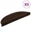 vidaXL Stair Mats Self-adhesive 5 pcs 56x17x3 cm Brown Half Round