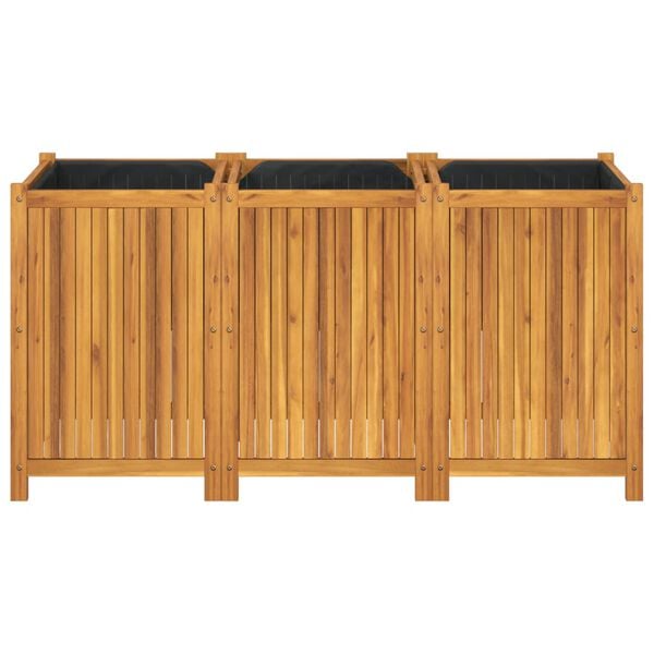 vidaXL Garden Planter with Liner 150x50x75 cm Solid Wood Acacia