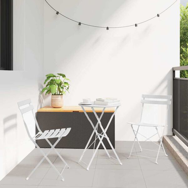 vidaXL Garden Folding Chair Folding 2 pcs White 42 x 46 x 82cm Metal