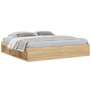 vidaXL Bed Frame without Mattress Sonoma Oak 200x200 cm