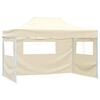 vidaXL Professional Folding Party Tent with 4 Sidewalls 3x4 m Steel Cream
