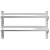 vidaXL 2-Tier Wall Shelf 100x23.5x60 cm Silver Stainless Steel
