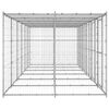 vidaXL Outdoor Dog Kennel Galvanised Steel with Roof 14.52 m&sup2;