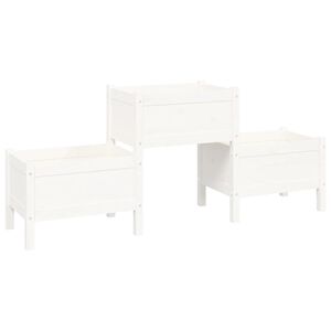 vidaXL Planter White 178,5x44x75 cm Solid Wood Pine