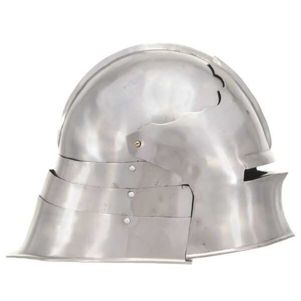 vidaXL Medieval Knight Helmet Antique Replica LARP Silver Steel