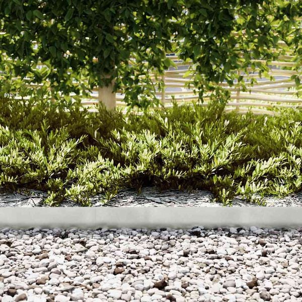 vidaXL Lawn Edging 10 pcs Silver 100 x 0.05 x 15 cm Stainless Steel