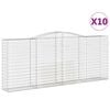 vidaXL Arched Gabion Baskets 10 pcs 400x50x160/180 cm Galvanised Iron