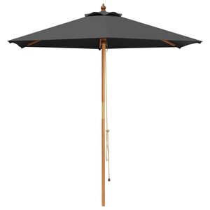 vidaXL Garden Parasol &Oslash; 270 x 248 cm Solid Eucalyptus Wood Anthracite