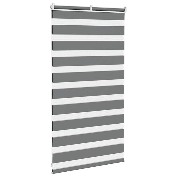 vidaXL Zebra Blind Dark Grey 70x100 cm Fabric Width 65.9 cm Polyester