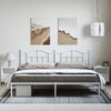 vidaXL Metal Bed Frame without Mattress with Headboard White 193x203cm