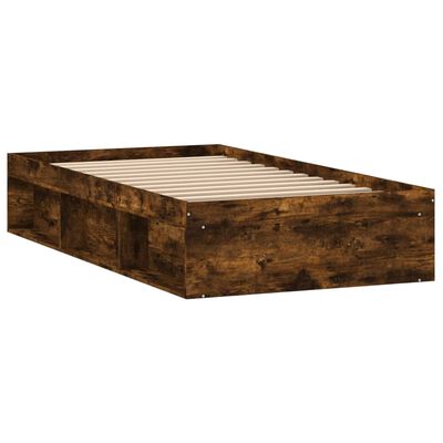 vidaXL Bed Frame Smoked Oak 100x200 cm