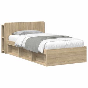 vidaXL Bed Frame with Storage Sonoma Oak 90 x 190 cm Engineered Wood