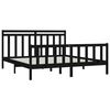 vidaXL Bed Frame without Mattress Black Solid Wood Pine 180x200 cm Super King