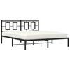 vidaXL Metal Bed Frame without Mattress with Headboard Black 150x200cm