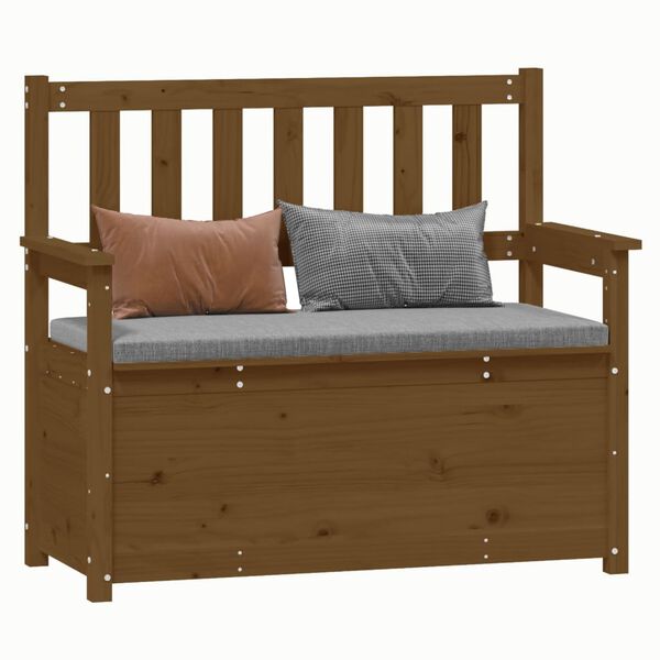 vidaXL Bench Honey Brown 112.5x51.5x96.5 cm Solid Wood Pine