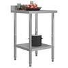 vidaXL Kitchen Work Table with Backsplash 60x60x93 cm Stainless Steel