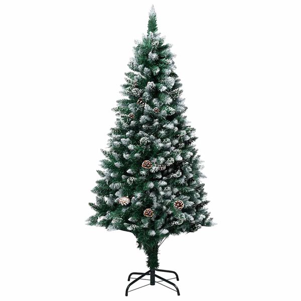 vidaXL Artificial Christmas Tree with LEDs&Ball Set&Pine Cones 150 cm
