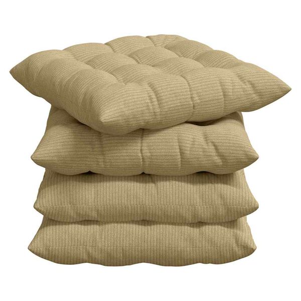vidaXL Seat Cushions 4 pcs Grey Green 40 x 40 x 6 cm Corduroy Fabric