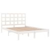 vidaXL Bed Frame without Mattress White 135x190 cm Double Solid Wood