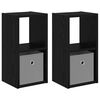 vidaXL Bedside Table with Drawer 2 pcs Black Oak 25.5 x 22 x 49.5 cm