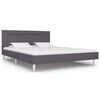 vidaXL Bed Frame with LED without Mattress Grey Fabric 135x190 cm Double