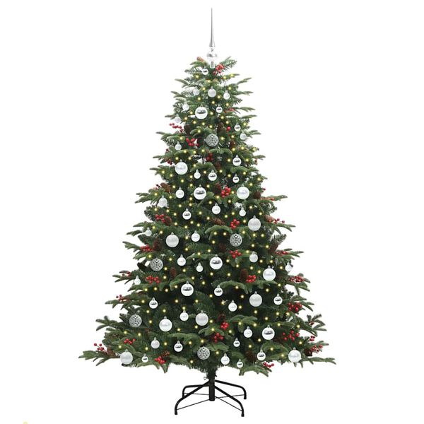 vidaXL Artificial Christmas Tree with 300 LEDs with Stand Green 180 cm