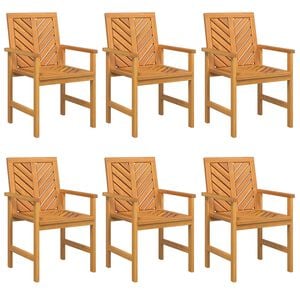 vidaXL Dining Chair 6 pcs Natural Solid Acacia Wood