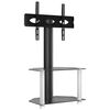 vidaXL Corner TV Stand 2-Tiers for 32-70 Inch Black and Silver