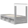 vidaXL Bed Frame Grey Sonoma 75 x 190 cm Solid Pine Wood